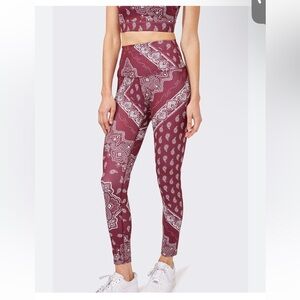Splits59 leggings Ava High Waist Techflex 7/8 bandana print burgundy small